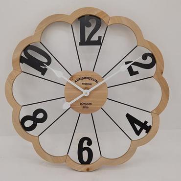 ESTHETI home Ρολόι Τοίχου Μεταλλικό/Ξύλινο Μαύρο/Φυσικό Φ60x4cm 753-10031