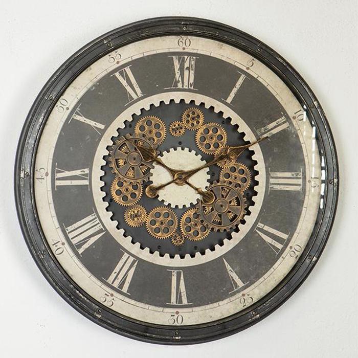 ESTHETI home Roloi Toixou Plastiko me Ganazia Antike Kafe/Mpez F76x8.5cm 753-12010