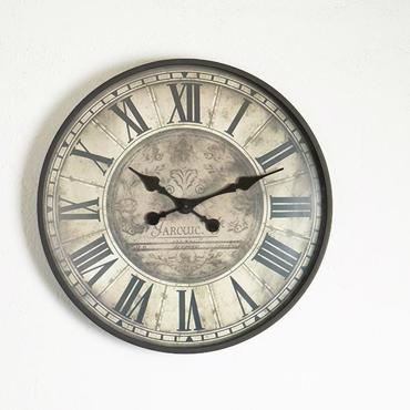 ESTHETI home Ρολόι Τοίχου Πλαστικό Αντικέ Μαύρο/Μπεζ Φ51x5cm 753-12021