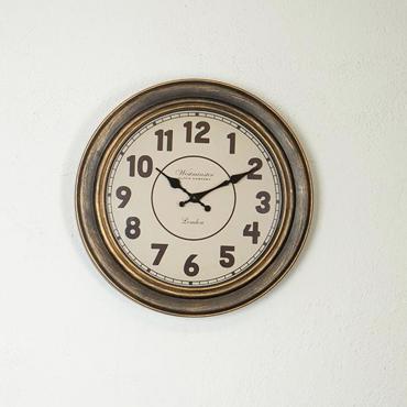 ESTHETI home Ρολόι Τοίχου Πλαστικό Αντικέ Χρυσό/Μπεζ Φ40x4.5cm 753-12026