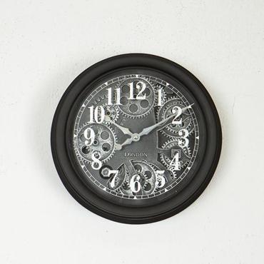 ESTHETI home Ρολόι Τοίχου Πλαστικό με Γρανάζια Μαύρο/Λευκό Φ30x8cm 753-12027