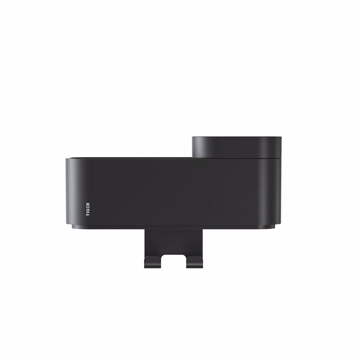 Tiger 2-Store Επιτοίχιο Ράφι με Θήκες και Κρεμάστρες 25 cm Black 800374 Tiger 2-Store Epitoixio Rafi me Thikes kai Kremastres 25 cm Black 800374