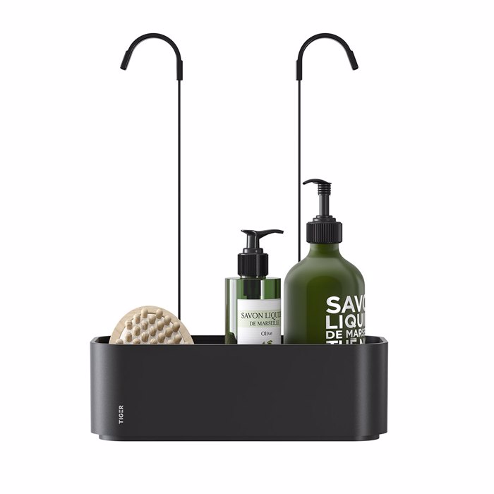 Tiger 2-Store Ράφι κρεμαστό για Βρύση Ντους 25 cm Black 800376 Tiger 2-Store Rafi kremasto ga Brusi Ntous 25 cm Black 800376