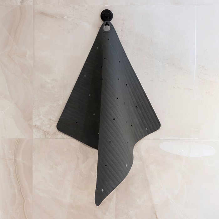 Sealskin Ribb Αντιολισθητικό Πατάκι 55x55cm Anthracite with Black Hook 800621 Sealskin Ribb Antiolisthitiko Pataki 55x55cm Anthracite with Black Hook 800621