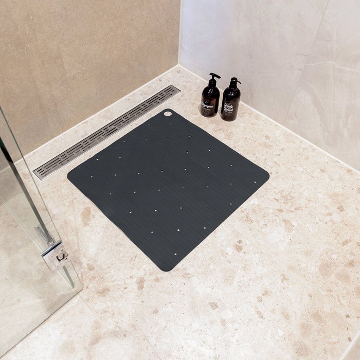Sealskin Ribb Αντιολισθητικό Πατάκι 55x55cm Anthracite with Black Hook 800621 Sealskin Ribb Antiolisthitiko Pataki 55x55cm Anthracite with Black Hook 800621