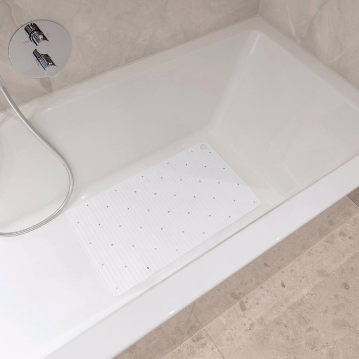 Sealskin Ribb Αντιολισθητικό Πατάκι 40x70cm White with Black Hook 800623 Sealskin Ribb Antiolisthitiko Pataki 40x70cm White with Black Hook 800623