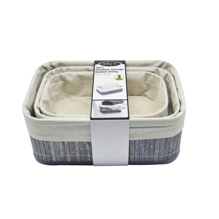 Ankor Set ton 3 Kalathakia Bampou Ggri me ufasma 30x20x12cm (824410)