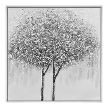 Ankor Πίνακας Ελαιογραφία σε Τυπωμένο Καμβά με Ασημί Κορνίζα ''Δέντρο'' 80x80cm (832514)