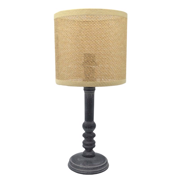 Ankor Portatif Xulino Ggri Antike me Bez Rattan Kapelo F17x36cm E14 (833528)