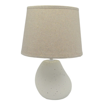 Ankor Πορτατίφ Κεραμικό Εκρού Σαγρέ με Μπεζ Καπέλο 22x9x32cm Ε14 (838240)