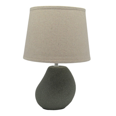 Ankor Πορτατίφ Κεραμικό Γκρι Σαγρέ με Μπεζ Καπέλο 22x9x32cm Ε14 (838264)