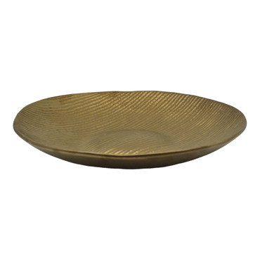 Ankor Πιατέλα Κεραμική με Ανάγλυφη Υφή Μπρονζέ-Χρυσή 35x35x6.2cm (840441)