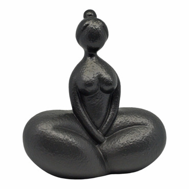 Ankor Διακοσμητικό Κεραμικό Γυναικεία Φιγούρα Μαύρο Ματ 21.6x12.3x24cm (842957)