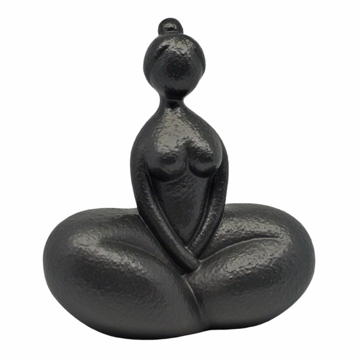 Ankor Diakosmitiko Keramiko Gynaikeia Figura Mavro Mat 21.6x12.3x24cm (842957)