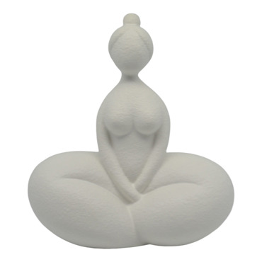 Ankor Διακοσμητικό Κεραμικό Γυναικεία Φιγούρα Λευκό Ματ 21.6x12.3x24cm (842964)