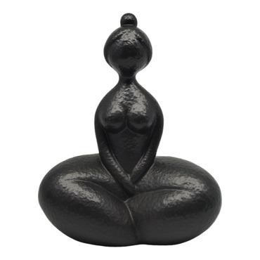 Ankor Διακοσμητικό Κεραμικό Γυναικεία Φιγούρα Μαύρο Ματ 15.8x10.5x19.5cm (842971)