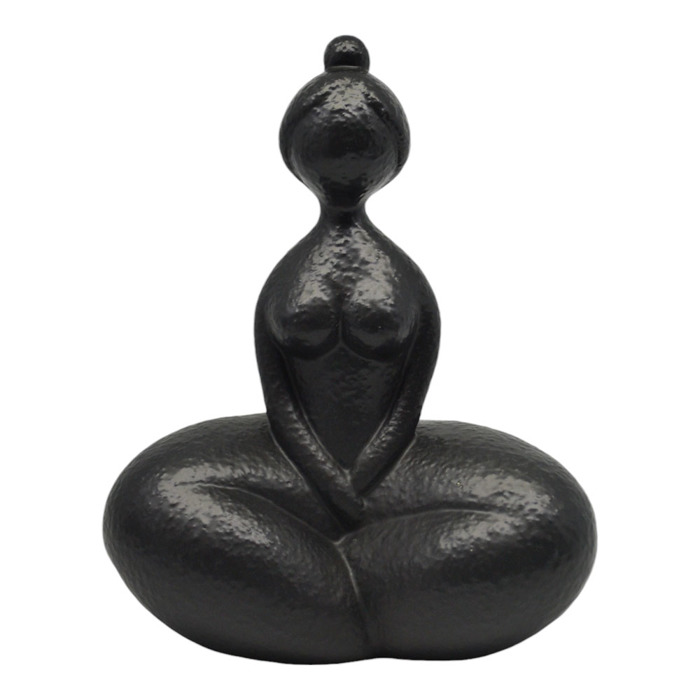 Ankor Diakosmitiko Keramiko Gynaikeia Figura Mavro Mat 15.8x10.5x19.5cm (842971)