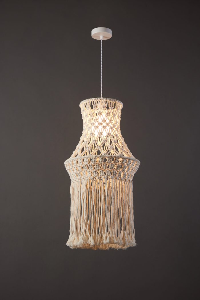 ArLight PDC 6816 Kremasto Fotistiko Orofis Makrame Lefko me Krossia Monofoto E27 F35x185cm 0084609