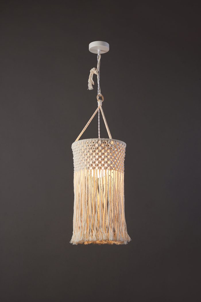 ArLight PDC 6817-25 Kremasto Fotistiko Orofis Makrame Lefko me Krossia Monofoto E27 F25x160cm 0084610