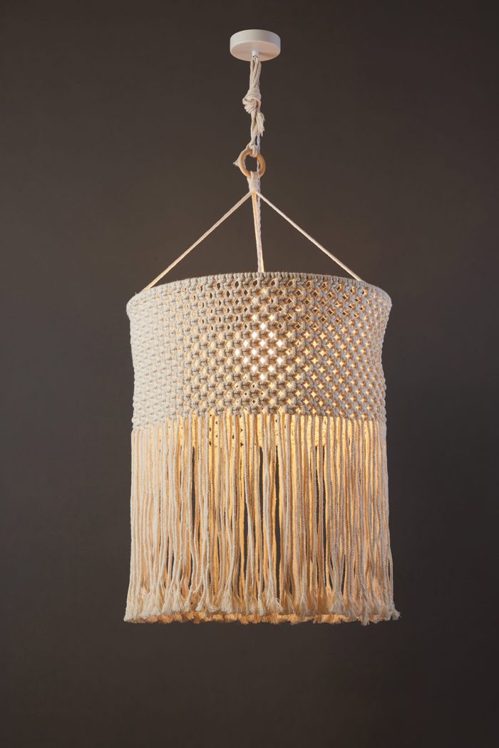 ArLight PDC 6817-50 Kremasto Fotistiko Orofis Makrame Lefko me Krossia Monofoto E27 F50x175cm 0084611