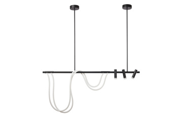 ArLight PDC 704 BK Κρεμαστή Ράγα Οροφής LED Θερμό Λευκό με 3 Σπότ και Ανισόπεδη Ταινία 120x100cm 0104523