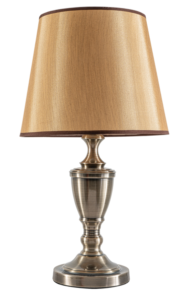ArLight TLC 6840 AB Επιτραπέζιο Φωτιστικό Κλασσικό Μεταλλικό Οξυντέ με Μπεζ-Χρυσό Καπέλο Μονόφωτο Ε27 Φ30x55cm 0204017