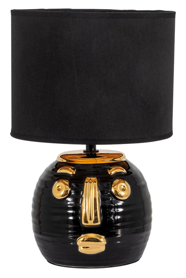 ArLight TLC 6000 BK Πορτατίφ με Φάτσα Μονόφωτο Κεραμικό Μαύρο/Χρυσό Ε27 Φ20x30cm 0224092