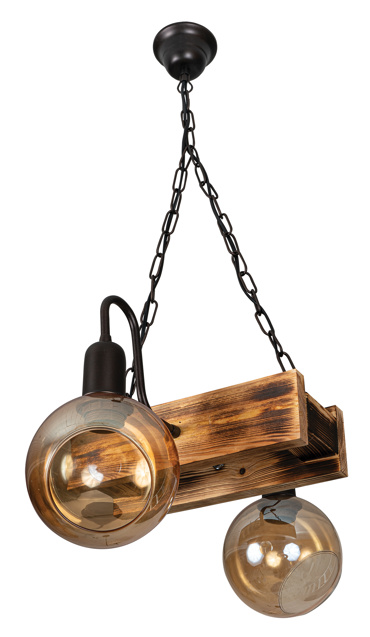 ArLight PDA 296-2 Ξύλινη Ράγα με 2 Μπράτσα Δίφωτη με Μελί Γυαλιά Ε27 30x50x80cm 0298007