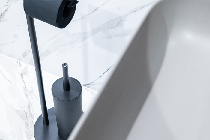 Stant Xartiou ugias kai Piggal apo Atsali 20x20x64.5cm Mavro AWD02071825