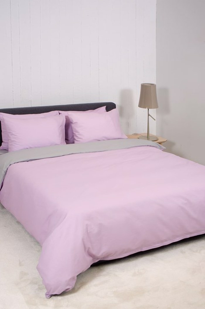 Βιοκαρπέτ Home Σετ Υπέρδιπλη Παπλωματοθήκη Home 'View' Lilac/Lt Grey 225x245cm Biokarpet Home Set uperdipli Paplomatothiki Home 'View' Lilac/Lt Grey 225x245cm