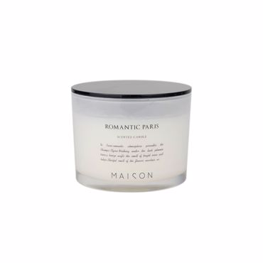 InTheBox - Maison WELLNESS Αρωματικό Κερί σε Γυάλινο Βάζο Λευκό/Μαύρο Φ10x7.6cm 024746