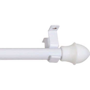 Import Hellas Πτυσσόμενο Μεταλλικό Κουρτινόξυλο Briz-Briz Μονό Φ12mm 55-85cm Λευκό