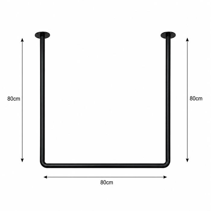 170x80cm Ø22mm black braxionas baniou gniakos MRShome