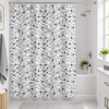 Kourtina Baniou 180x180cm ufasmatini me Monterno Sxedio Ggri/Mavro MRShome