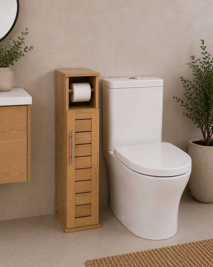 MRShome Epiplo Baniou Xulino Bez me Ntoulapi kai Thiki ga Xarti ugias 18x18x75cm MRShome