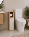MRShome Epiplo Baniou Xulino me Ntoulapi kai Thiki ga Xarti ugias 18x18x75cm Lefko/Mpez MRShome