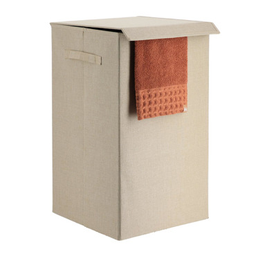 Καλάθι Απλύτων Αναδιπλούμενο από MDF Μπεζ με Υφασμάτινη Επένδυση MRShome