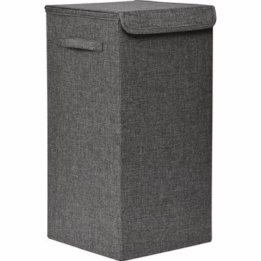 Καλάθι Απλύτων Αναδιπλούμενο από MDF Γκρι με Υφασμάτινη Επένδυση MRShome