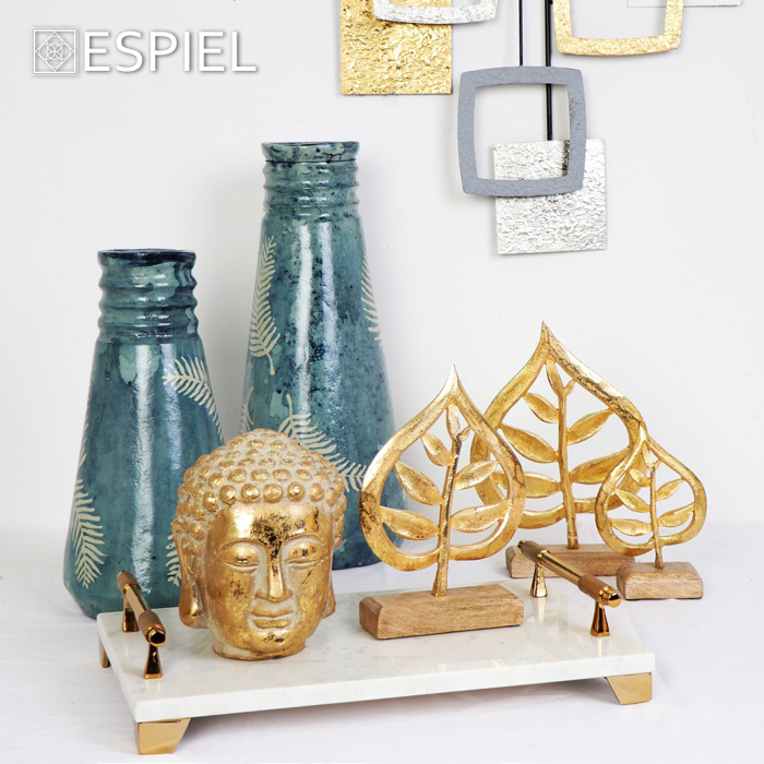 Diakosmitiki Figura Bouda Keramiki Xrusi 16X16X22.5ek. ERT312K2 Espiel