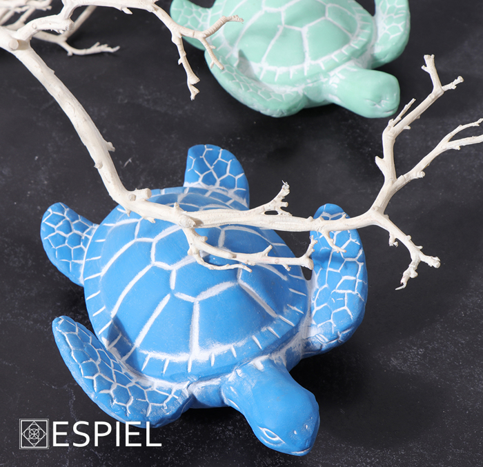 Diakosmitiki Keramiki Figura Xelonas Ble 22.5X19X7ek. ERT331K3 Espiel