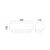 ACA Epitoixio Fotistiko ''TABS'' Monofoto Gypsino Lefko E27 32x11.3x13cm G85541W