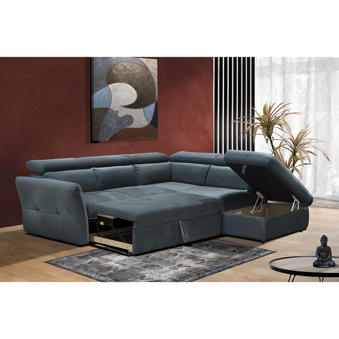 Liberta - Maison MONSERAT Καναπές-Κρεβάτι Δεξιά Γωνία Petrol 254x224x90cm 01-2596 Liberta - Maison MONSERAT Kanapes-Krebati Dexia Gnia Petrol 254x224x90cm 01-2596