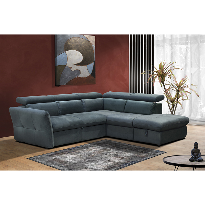 Liberta - Maison MONSERAT Καναπές-Κρεβάτι Δεξιά Γωνία Petrol 254x224x90cm 01-2596 Liberta - Maison MONSERAT Kanapes-Krebati Dexia Gnia Petrol 254x224x90cm 01-2596