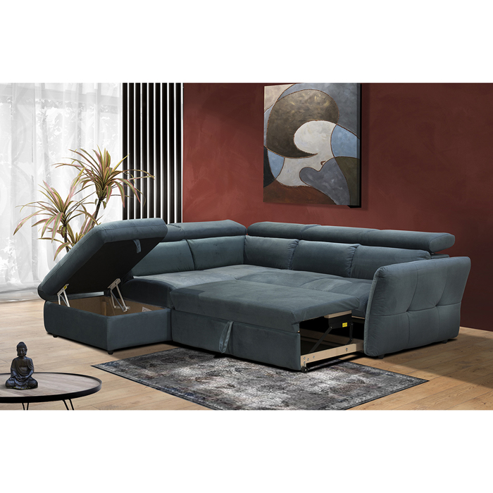 Liberta - Maison MONSERAT Καναπές-Κρεβάτι Αριστερή Γωνία Petrol 254x224x90cm 01-2599 Liberta - Maison MONSERAT Kanapes-Krebati Aristeri Gnia Petrol 254x224x90cm 01-2599