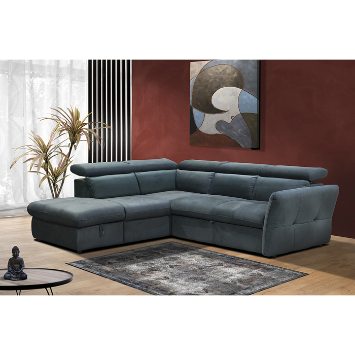 Liberta - Maison MONSERAT Καναπές-Κρεβάτι Αριστερή Γωνία Petrol 254x224x90cm 01-2599 Liberta - Maison MONSERAT Kanapes-Krebati Aristeri Gnia Petrol 254x224x90cm 01-2599
