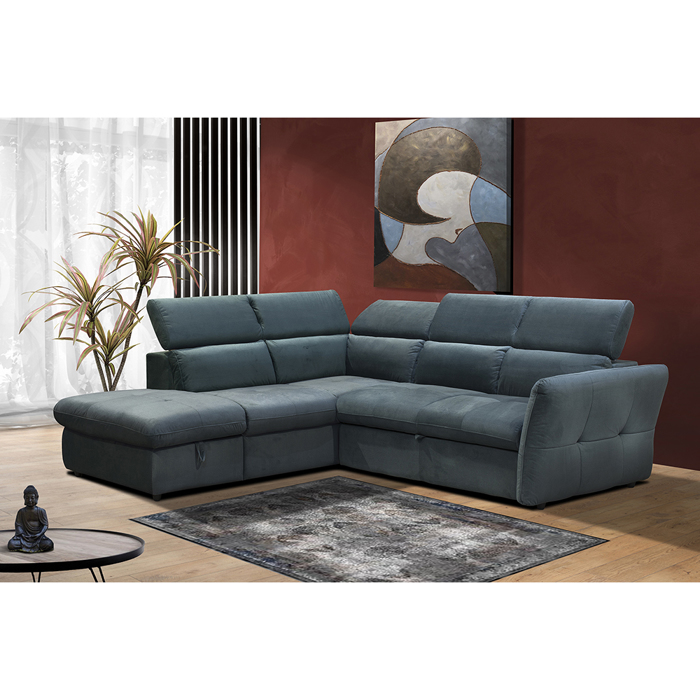 Liberta - Maison MONSERAT Καναπές-Κρεβάτι Αριστερή Γωνία Petrol 254x224x90cm 01-2599 Liberta - Maison MONSERAT Kanapes-Krebati Aristeri Gnia Petrol 254x224x90cm 01-2599