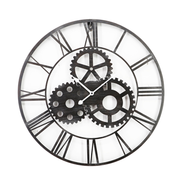 Liberta - Maison ROWEL Ρολόι Τοίχου Μεταλλικό Μαύρο Φ60x3.5cm 016750