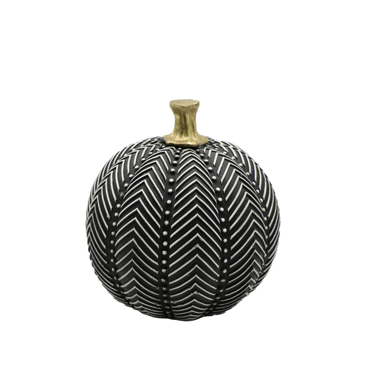 Liberta - Maison PUMKIN DECO Κολοκύθα Resin Μαύρη/Λευκή Φ13x14.3cm 017988