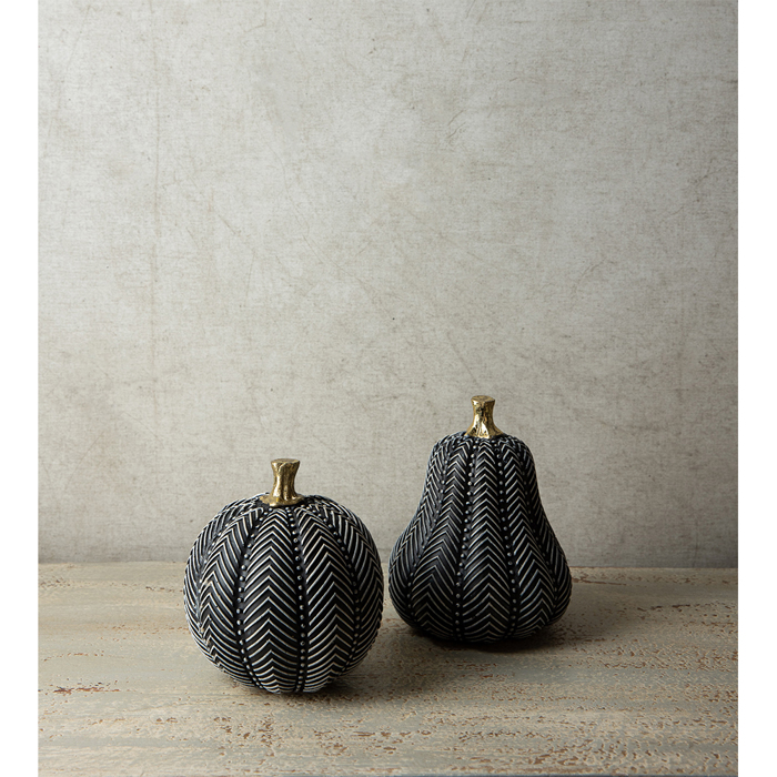 Liberta - Maison PUMKIN DECO Kolokutha Resin Mavri/Lefki F14x16.5cm 017989