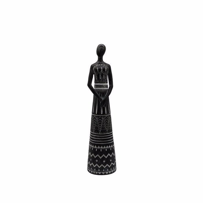 Liberta - Maison MAYA DECO Figura Resin Mavri/Lefki F12.5x52.5cm 018531